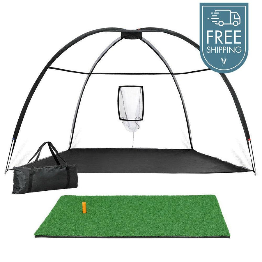 Everfit 3.5M Portable Golf Swing Practice Net with Target Pocket, Mat & Tee-Vivify Co.