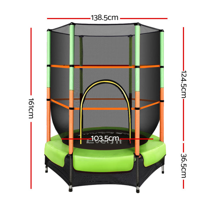 Everfit 4.5ft Trampoline with Safety Enclosure - Green-Vivify Co.
