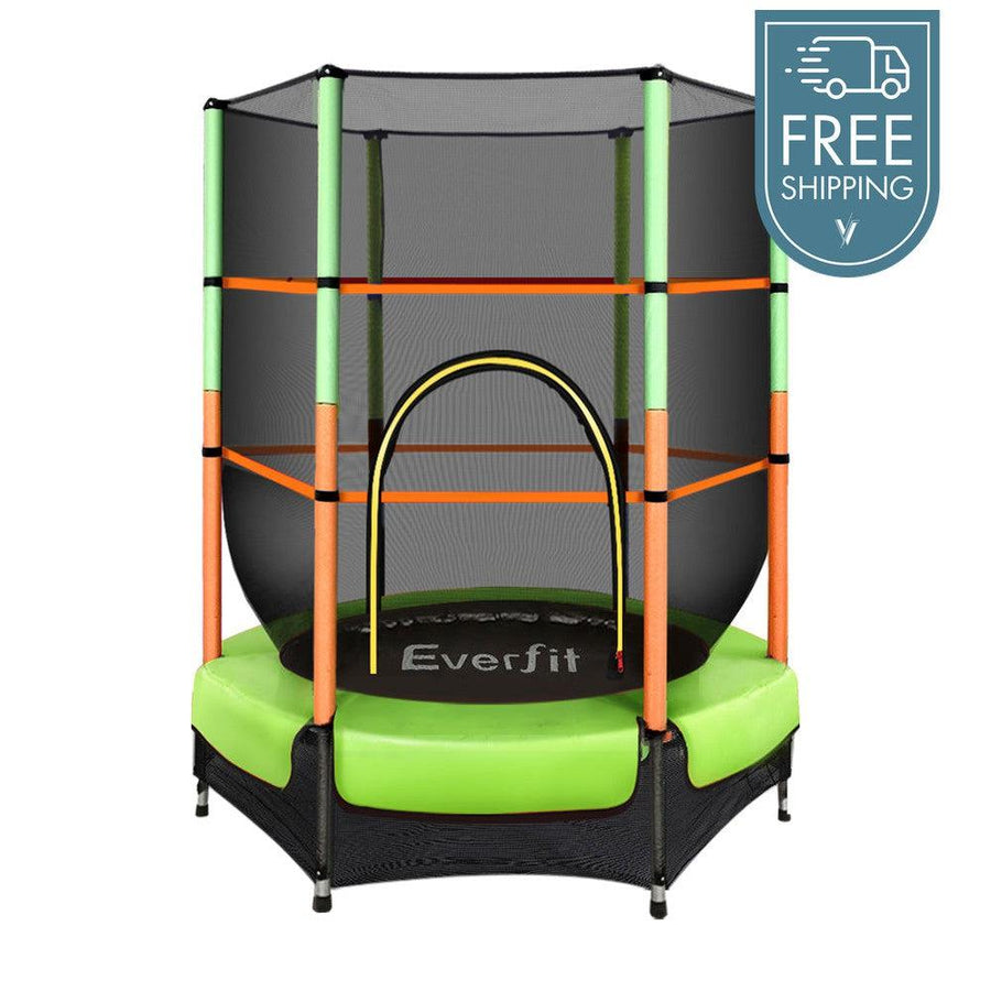 Everfit 4.5ft Trampoline with Safety Enclosure - Green-Vivify Co.
