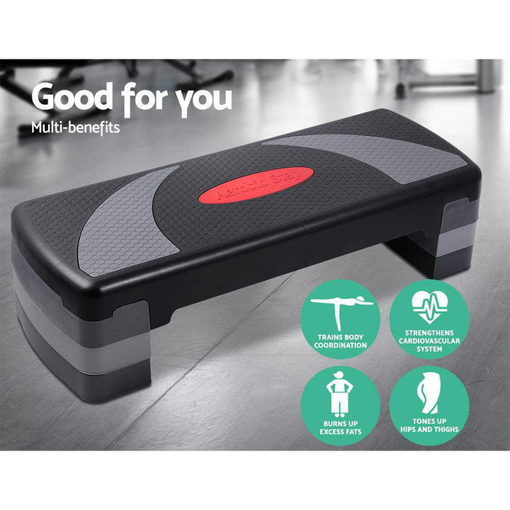 Everfit Adjustable Aerobic Step Bench 78cm-Vivify Co.