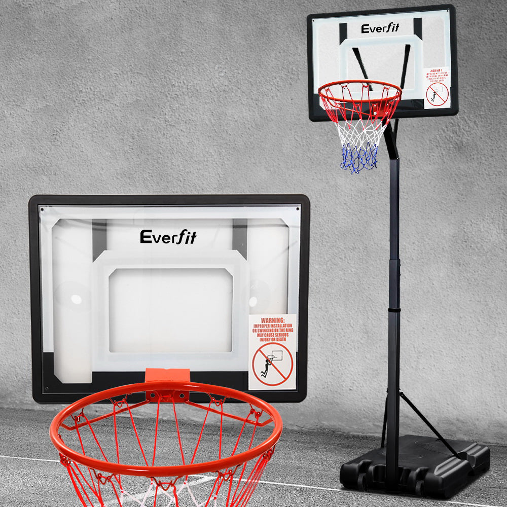 Everfit Adjustable Portable Basketball Stand Hoop System Rim 2.1m-Vivify Co.