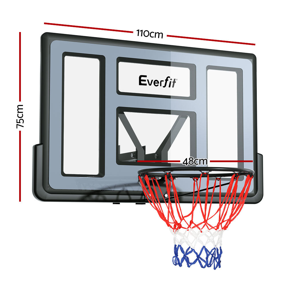 Everfit Basketball Hoop 43" Wall Mounted Backboard Pro Sports Indoor Outdoor-Vivify Co.