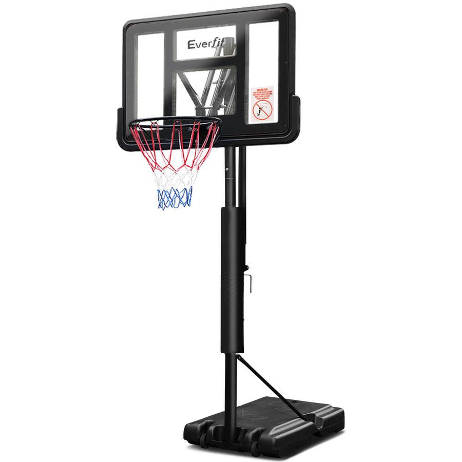 Everfit Basketball Hoop Stand System Ring Portable Net Height Adjustable Black 3.05m-Vivify Co.