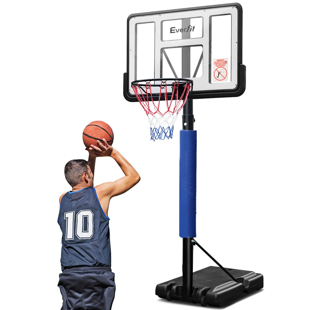 Everfit Basketball Hoop Stand System Ring Portable Net Height Adjustable Blue 3.05m-Vivify Co.