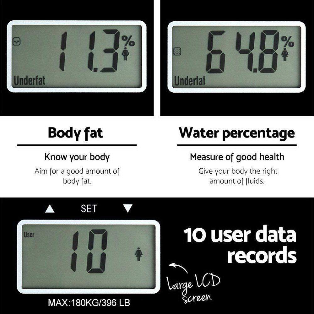 Everfit Bathroom Scales Digital Body Fat Scale 180KG Electronic Monitor Tracker-Vivify Co.