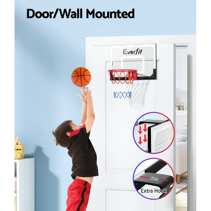 Everfit Mini Basketball Hoop Door Wall Mounted Kids Sport Backboard Indoor Black-Vivify Co.