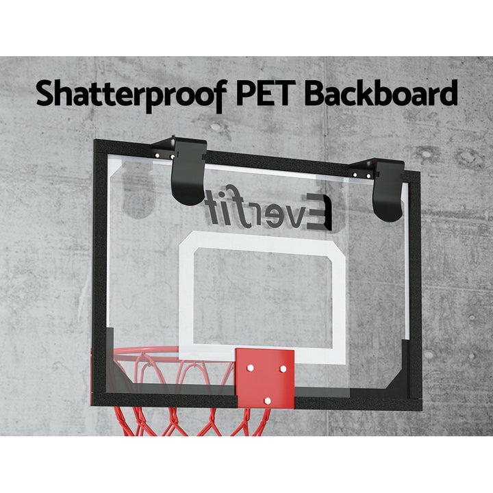 Everfit Mini Basketball Hoop Door Wall Mounted Kids Sport Backboard Indoor Black-Vivify Co.