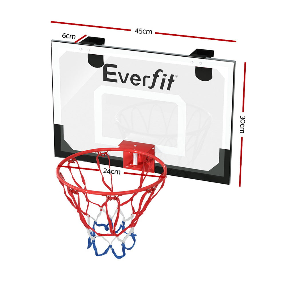 Everfit Mini Basketball Hoop Door Wall Mounted Kids Sport Backboard Indoor Black-Vivify Co.