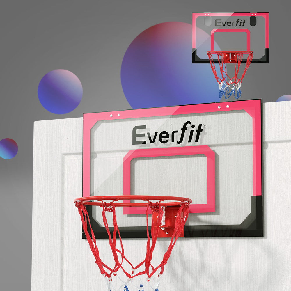 Everfit Mini Basketball Hoop Door Wall Mounted Kids Sports Backboard Indoor Red-Vivify Co.