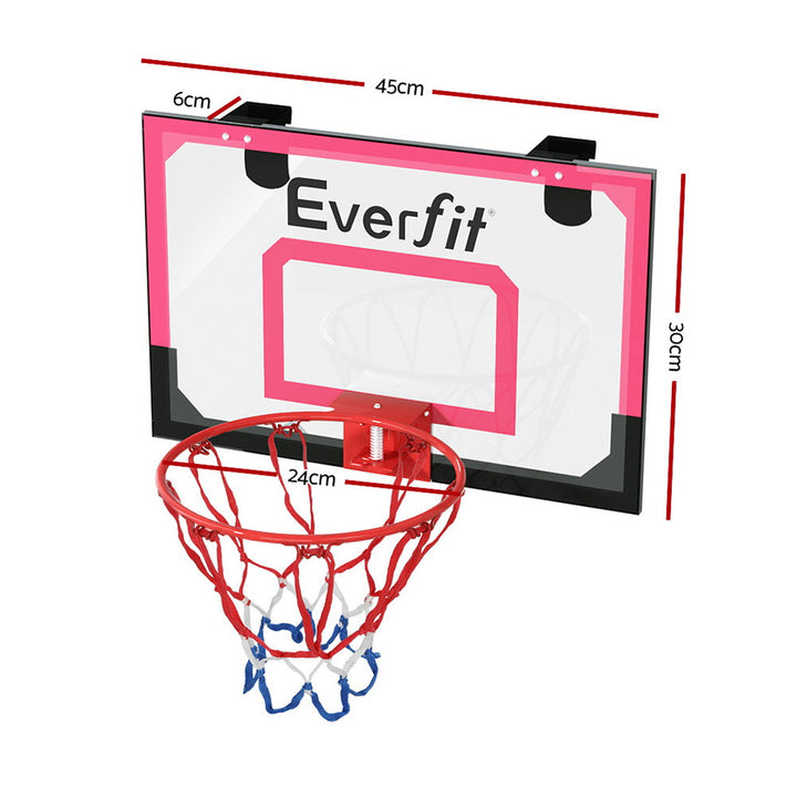 Everfit Mini Basketball Hoop Door Wall Mounted Kids Sports Backboard Indoor Red-Vivify Co.