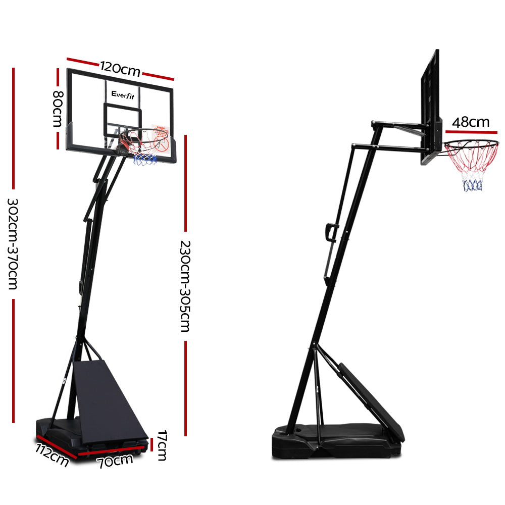 Everfit Pro Portable Basketball Stand System Ring Hoop Net Height Adjustable 3.05M-Vivify Co.