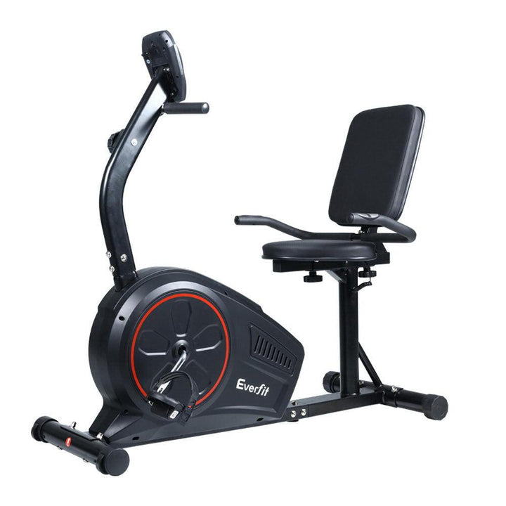 Everfit Recumbent Exercise Bike Magnetic - Black-Vivify Co.