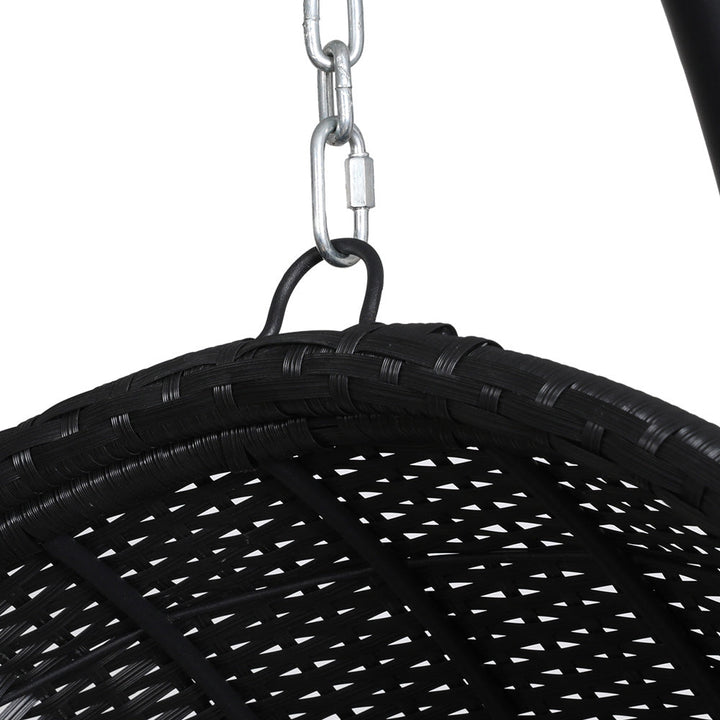 Gardeon Hammock Hanging Egg Swing Chair - Black-Vivify Co.