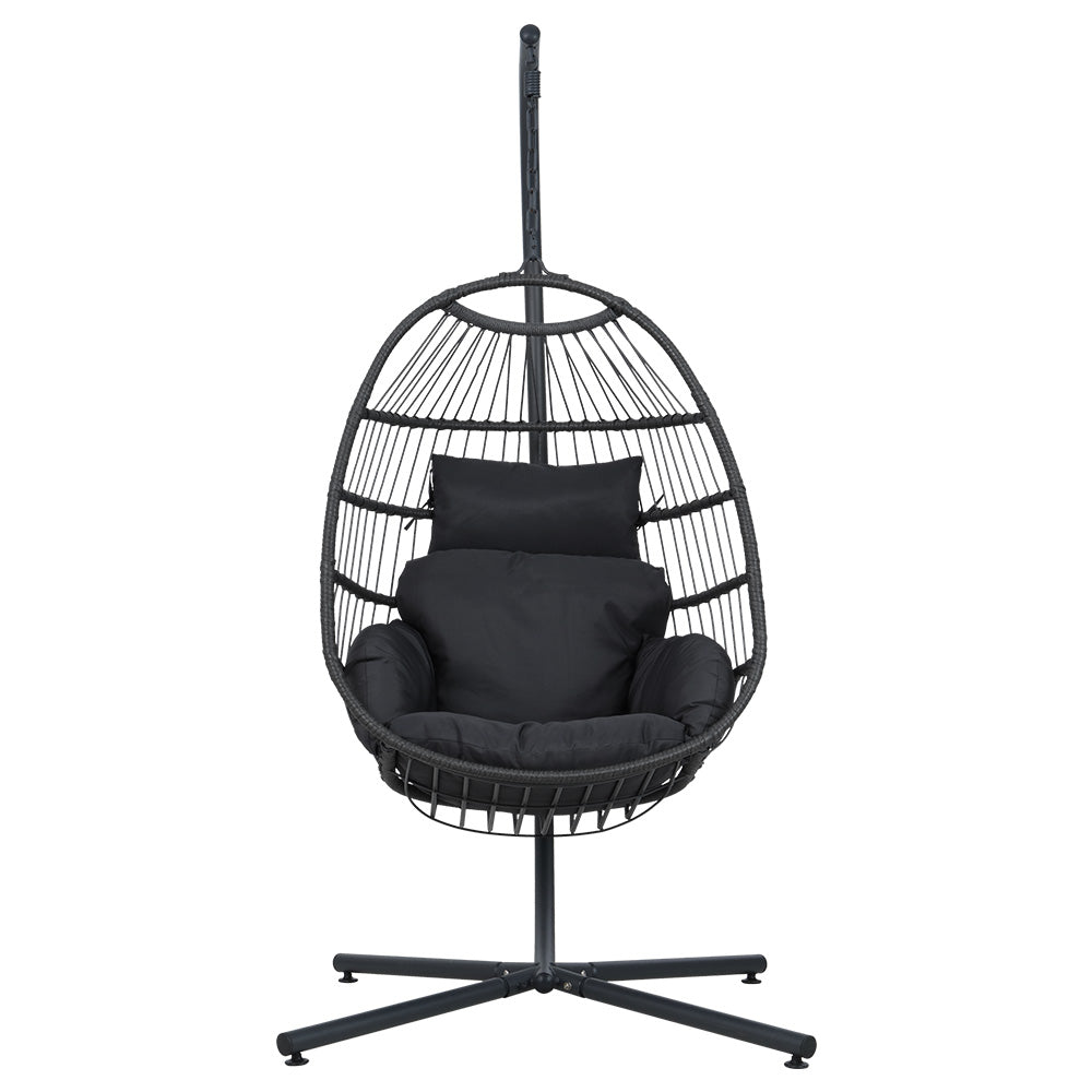 Gardeon Hammock Hanging Egg Swing Chair - Grey-Vivify Co.