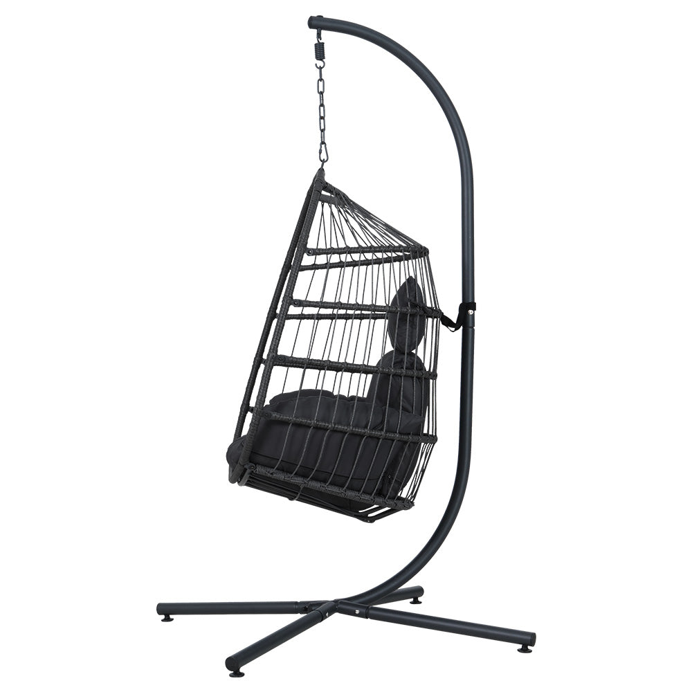 Gardeon Hammock Hanging Egg Swing Chair - Grey-Vivify Co.