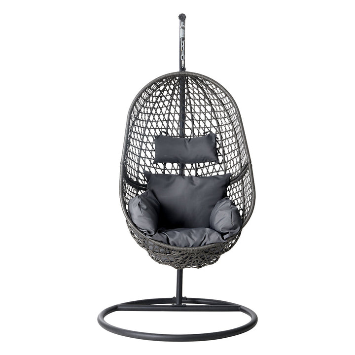 Gardeon Hammock Hanging Egg Swing Chair Oval - Black-Vivify Co.
