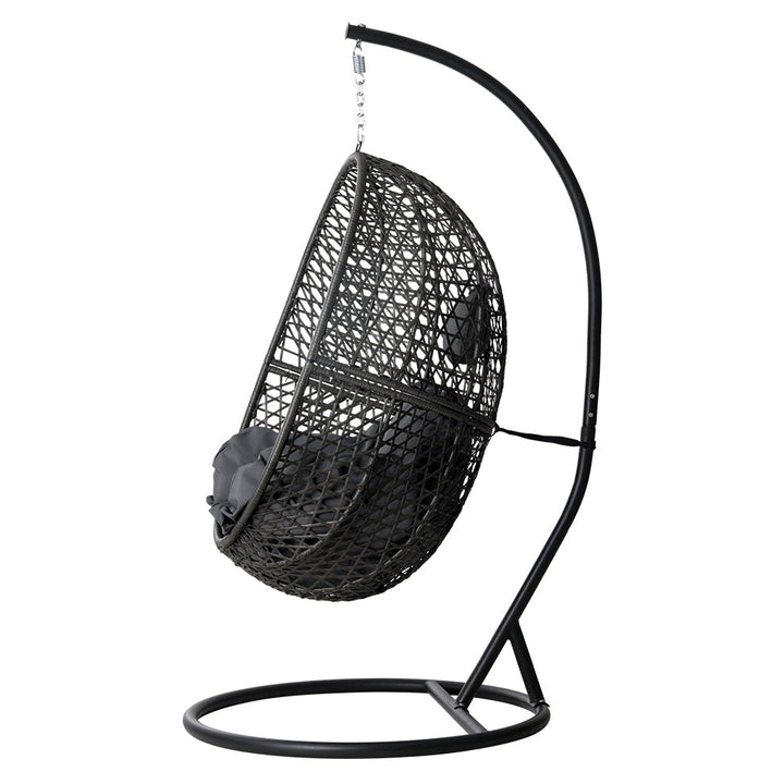 Gardeon Hammock Hanging Egg Swing Chair Oval - Black-Vivify Co.