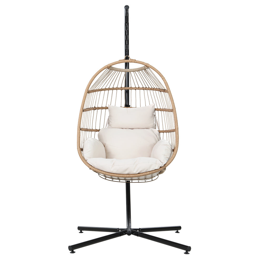 Gardeon Hammock Hanging Egg Swing Chair - Yellow-Vivify Co.