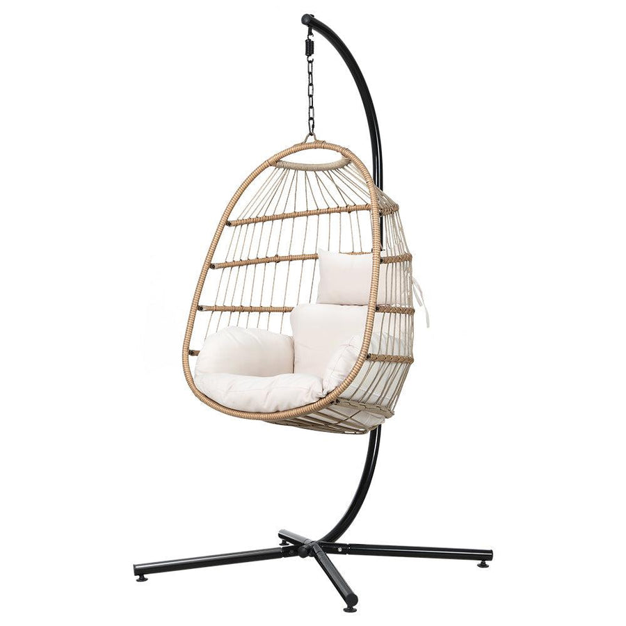 Gardeon Hammock Hanging Egg Swing Chair - Yellow-Vivify Co.