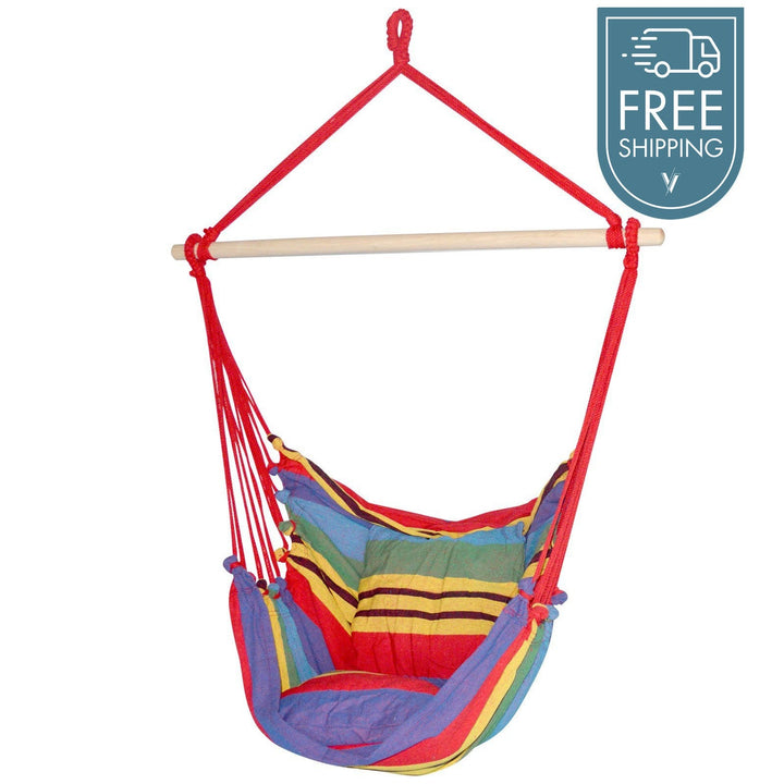 Gardeon Hammock Swing Chair w/Cushion - Multi-Colour-Vivify Co.