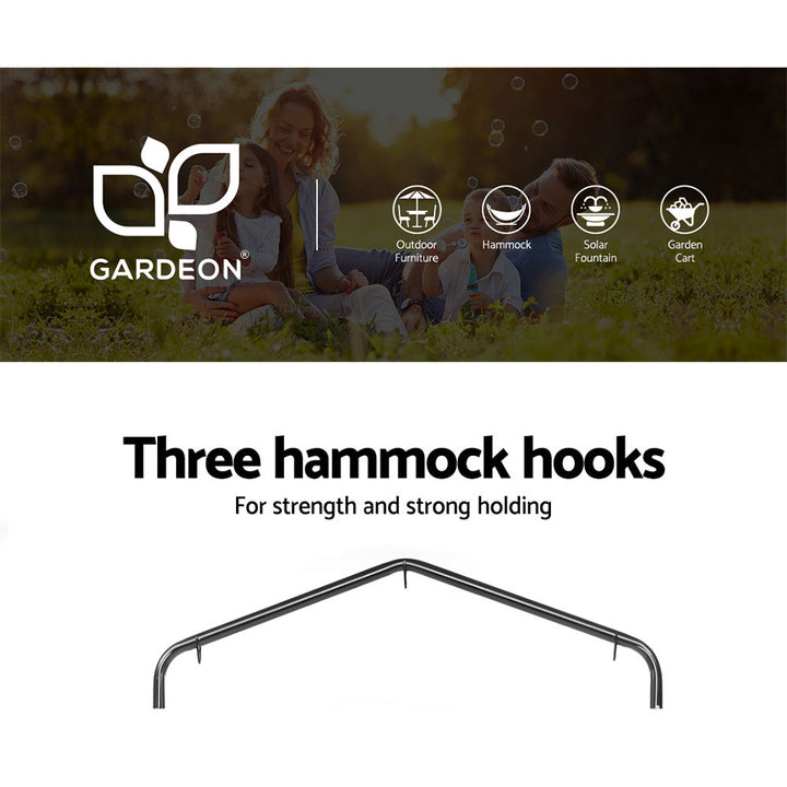 Gardeon Outdoor Hammock Hanging Chair with Arm Rests & Steel Stand - Cream-Vivify Co.