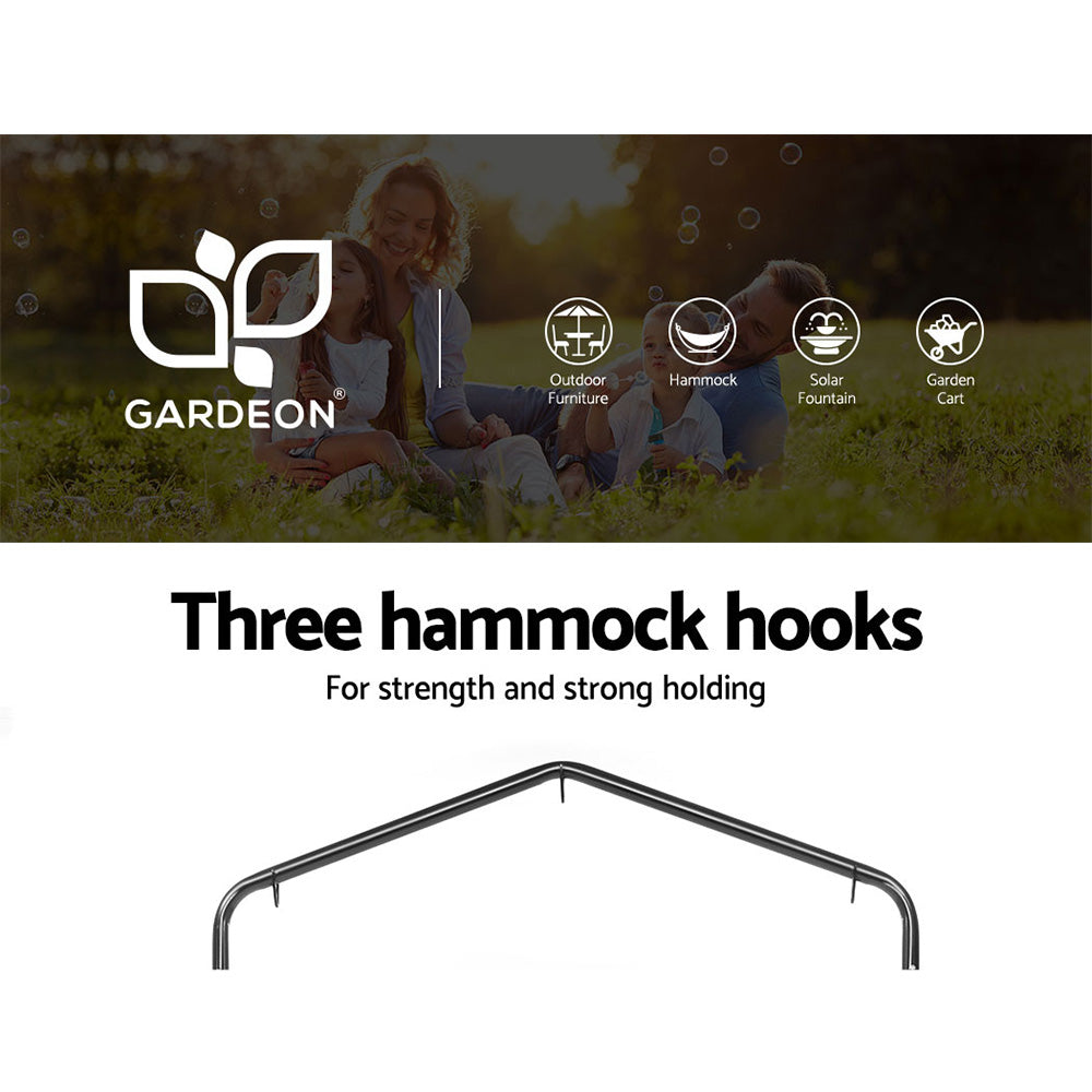 Gardeon Outdoor Hammock Hanging Chair with Steel Stand - Grey-Vivify Co.