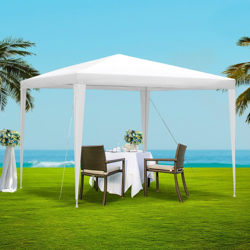 Instahut 3x3m Outdoor Wedding Party Marquee Canopy Shade Tent - White-Vivify Co.