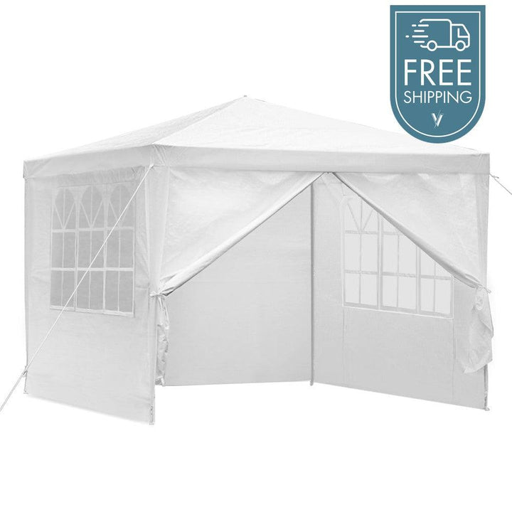 Instahut 3x3m Outdoor Wedding Party Marquee Canopy Tent with Window Panel Walls - White-Vivify Co.