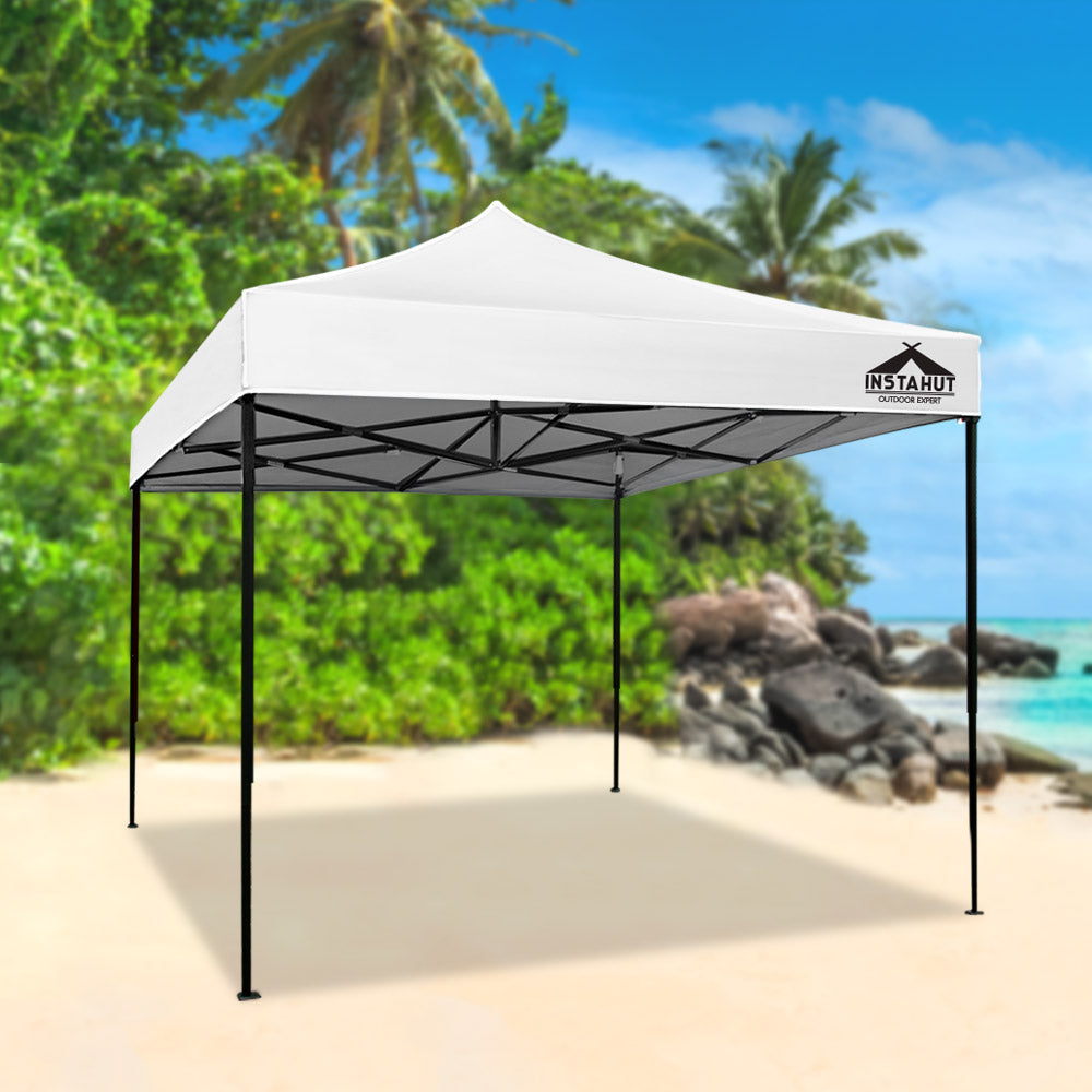 Instahut 3x3m Pop Up Gazebo Folding Marquee Tent Outdoor Canopy - White-Vivify Co.