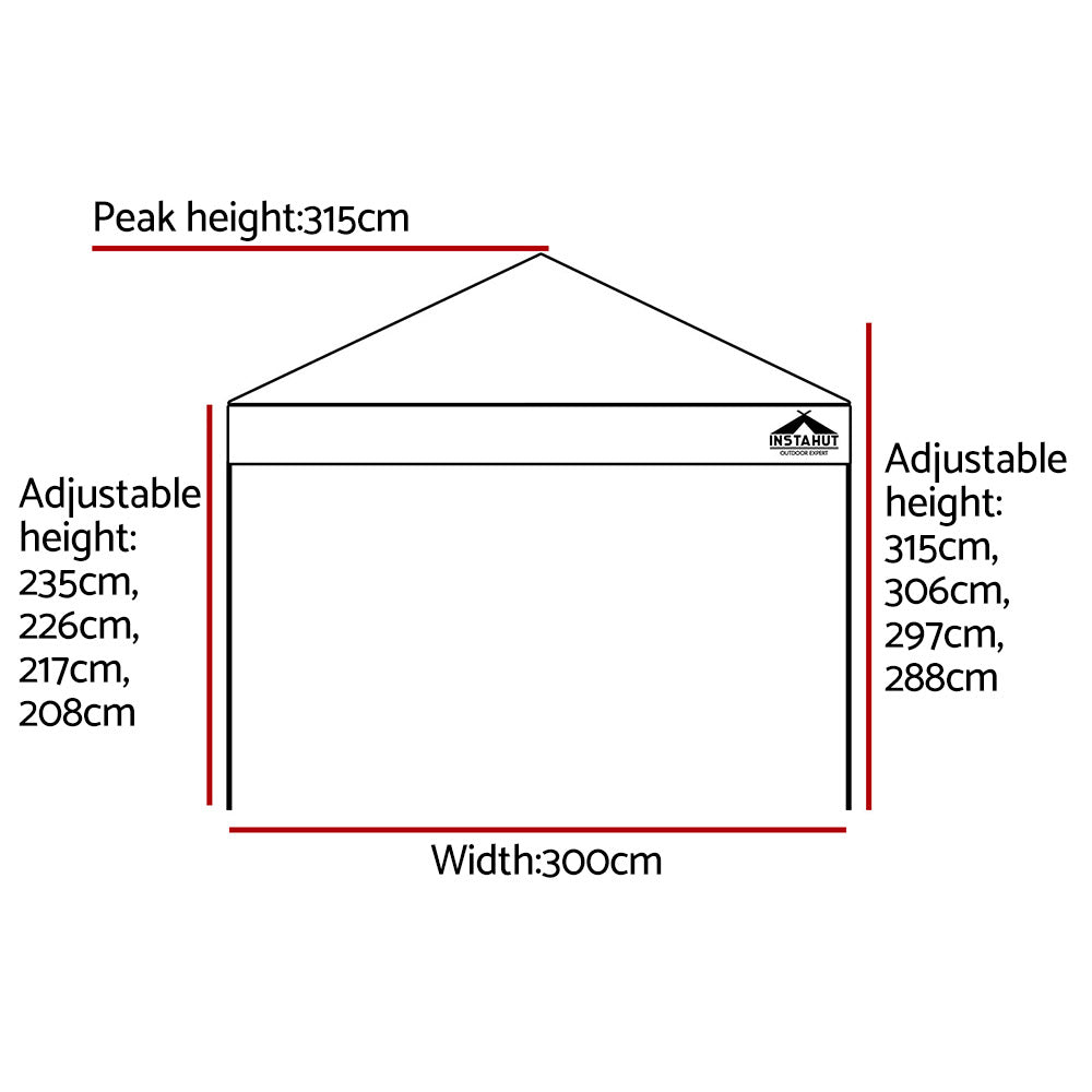 Instahut 3x3m Pop Up Gazebo Folding Marquee Tent Outdoor Canopy - White-Vivify Co.