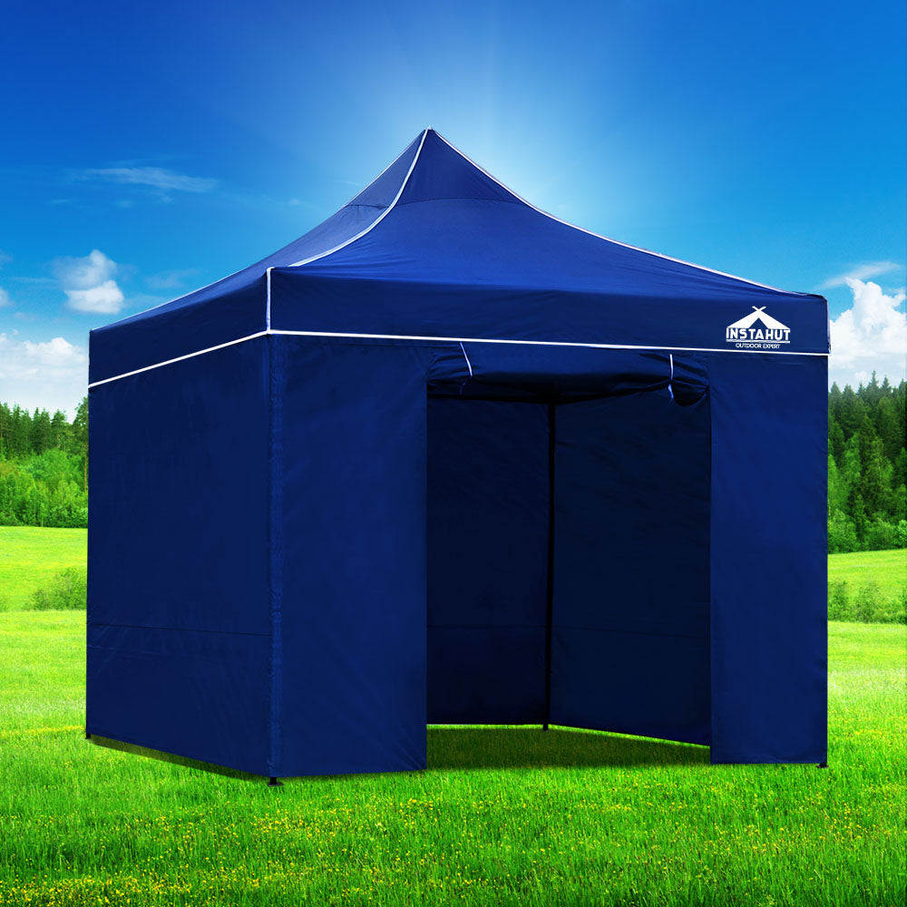 Instahut 3x3m Pop Up Gazebo Folding Marquee Tent for Outdoor Events - Blue-Vivify Co.