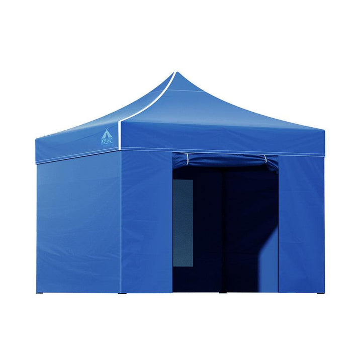 Instahut 3x3m Pop Up Gazebo Folding Marquee Tent for Outdoor Events - Blue-Vivify Co.