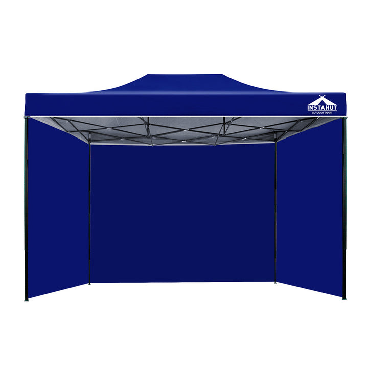 Instahut 3x4.5m Pop Up Enclosed Gazebo Folding Marquee Tent for Outdoor Events - Blue-Vivify Co.