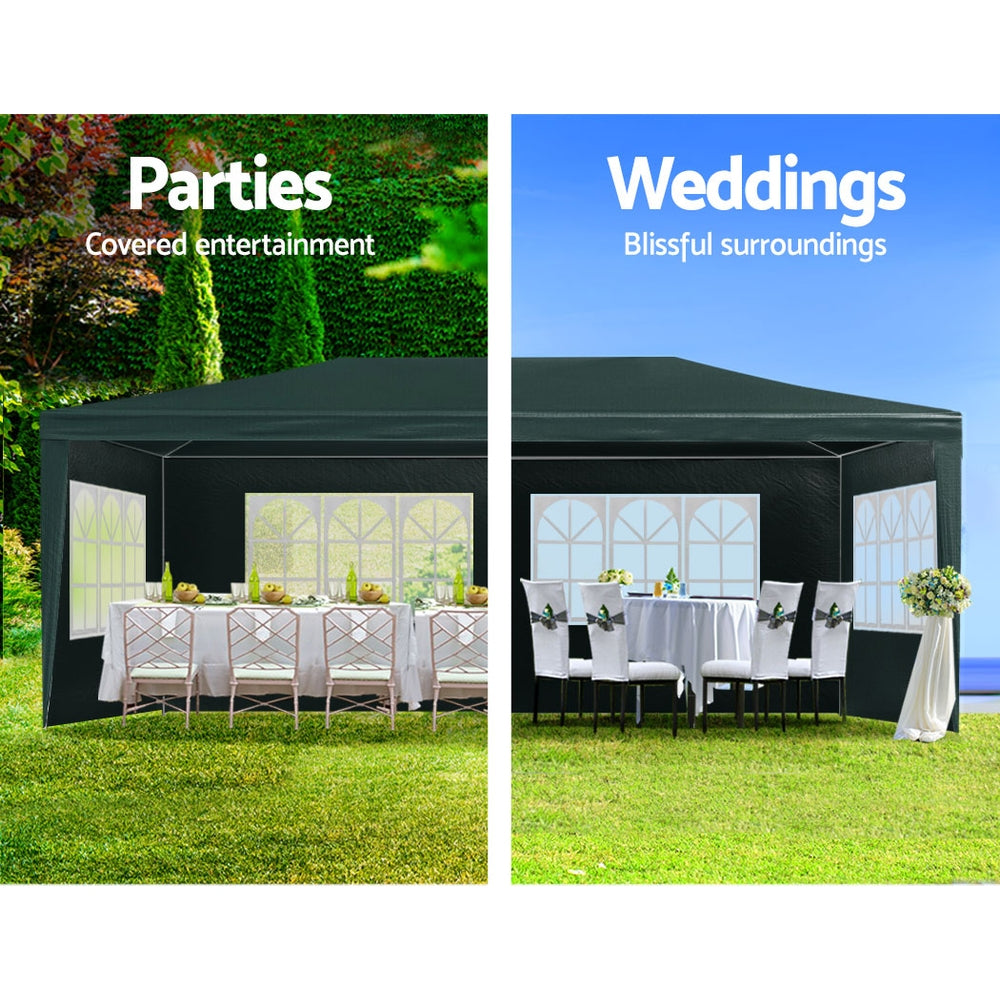 Instahut 3x6m Gazebo Marquee Tent for Outdoor Events - Green-Vivify Co.