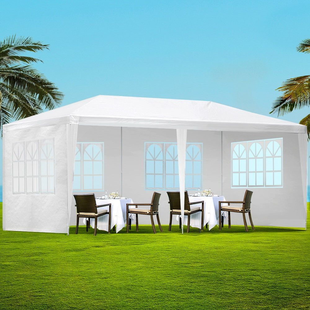 Instahut 3x6m Gazebo Marquee Tent for Outdoor Events - White-Vivify Co.