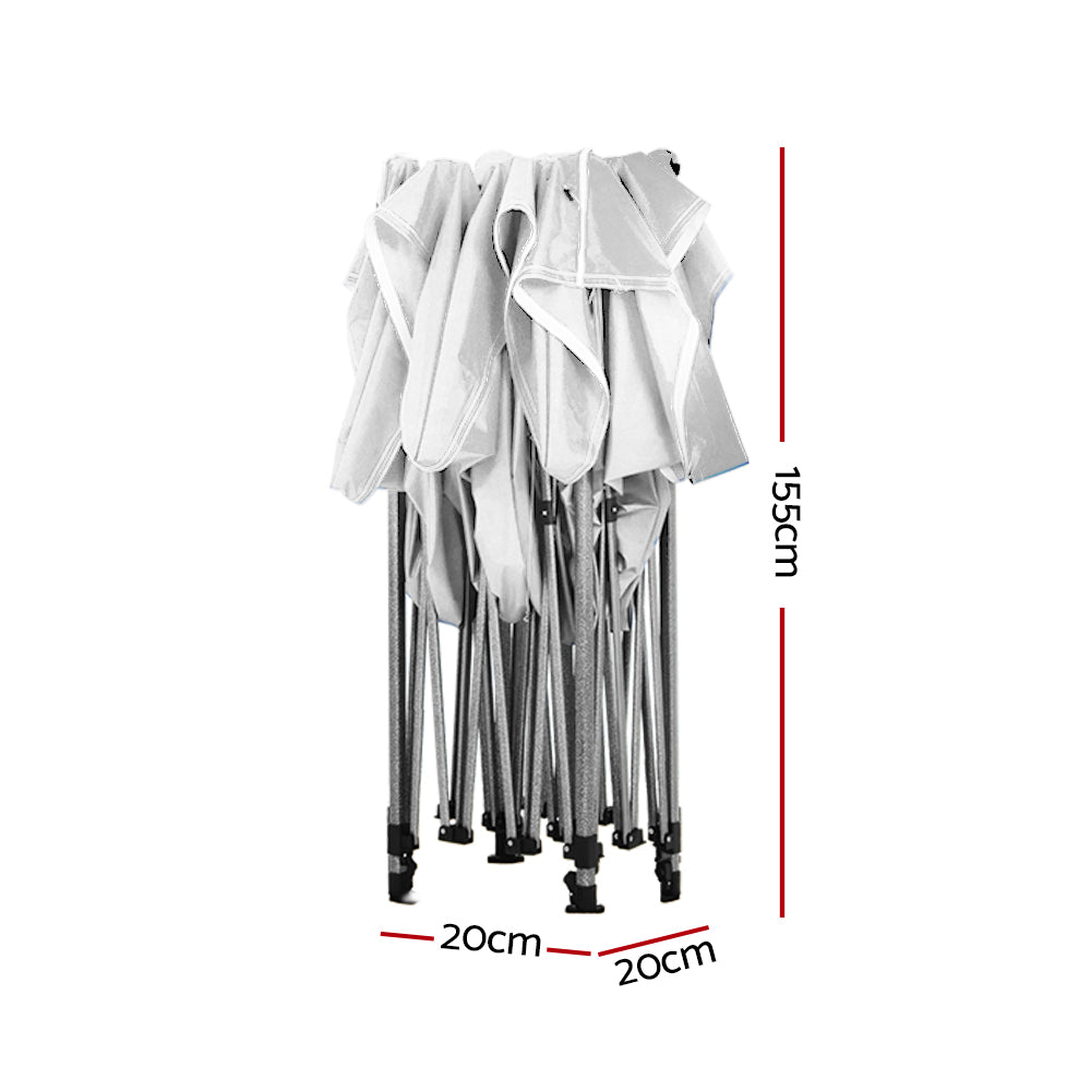 Instahut 3x6m Pop Up Folding Gazebo - White-Vivify Co.