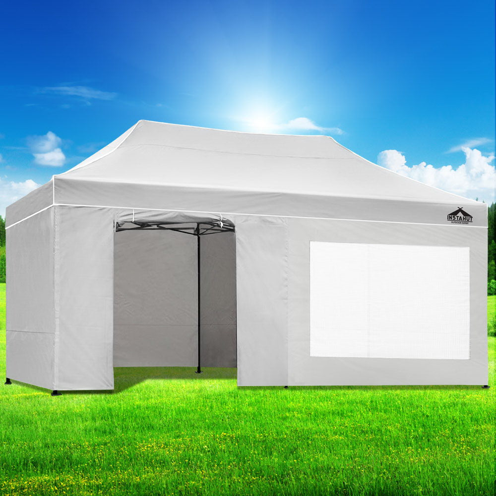 Instahut 3x6m Pop-Up Gazebo Folding Marquee for Outdoor Events - White-Vivify Co.