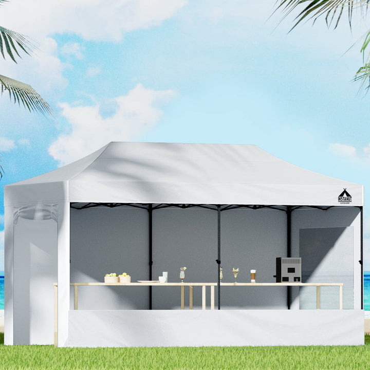 Instahut 3x6m Pop-Up Gazebo Folding Marquee for Outdoor Events - White-Vivify Co.