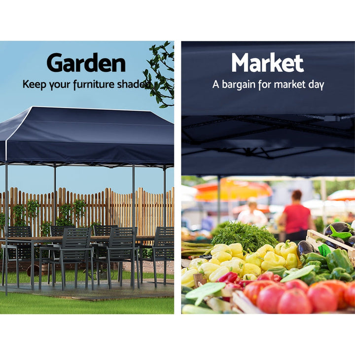 Instahut 3x6m Pop Up Gazebo - Navy-Vivify Co.