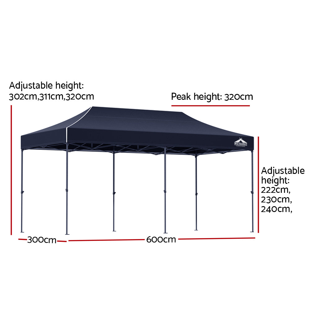 Instahut 3x6m Pop Up Gazebo - Navy-Vivify Co.