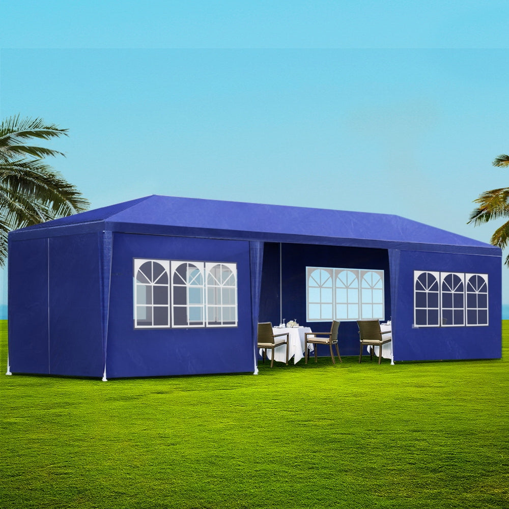 Instahut 3x9m Gazebo Marquee Tent for Outdoor Events - Blue-Vivify Co.