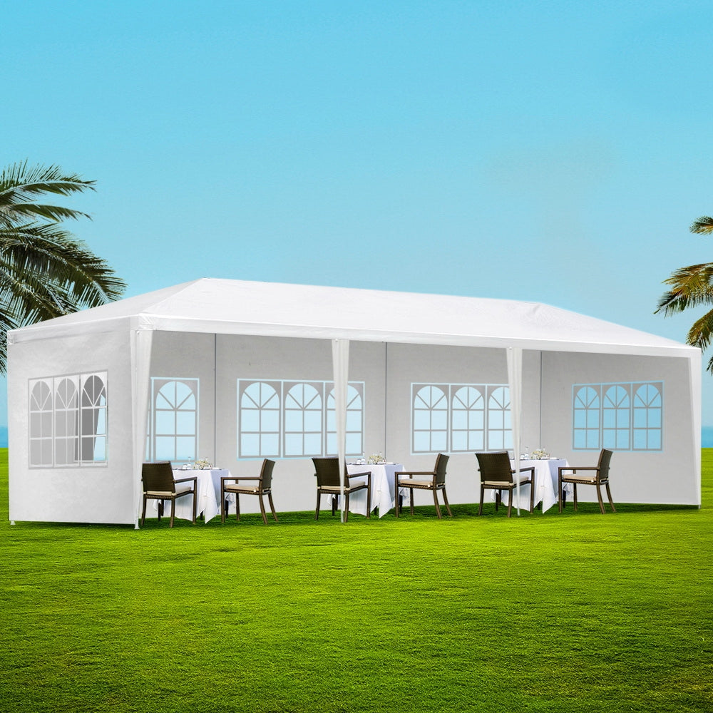 Instahut 3x9m Gazebo Marquee Tent for Outdoor Events - White-Vivify Co.