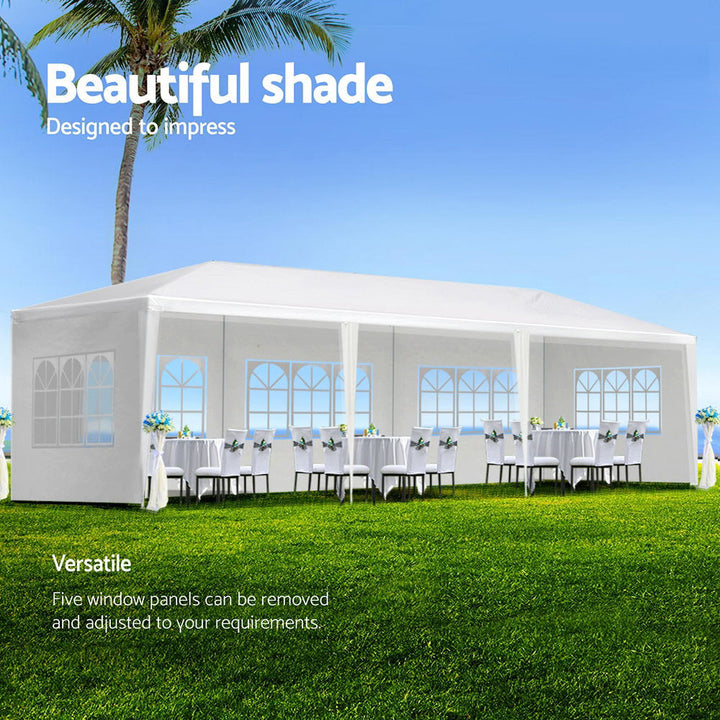 Instahut 3x9m Gazebo Marquee Tent for Outdoor Events - White-Vivify Co.