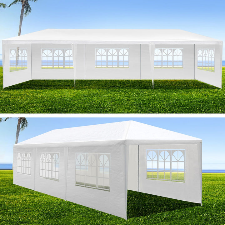 Instahut 3x9m Gazebo Marquee Tent with Windows for Outdoor Events - White-Vivify Co.