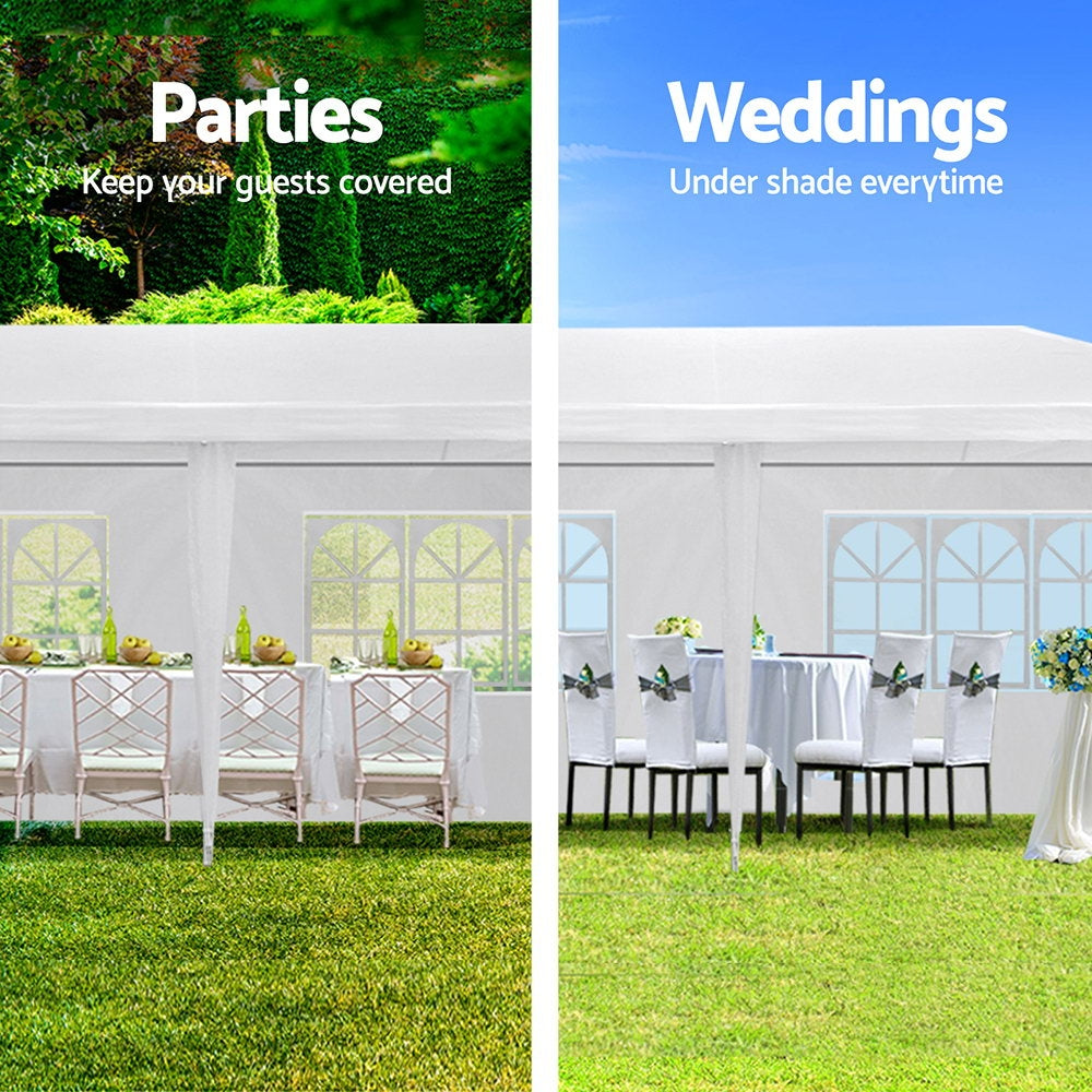 Instahut 3x9m Gazebo Marquee Tent with Windows for Outdoor Events - White-Vivify Co.