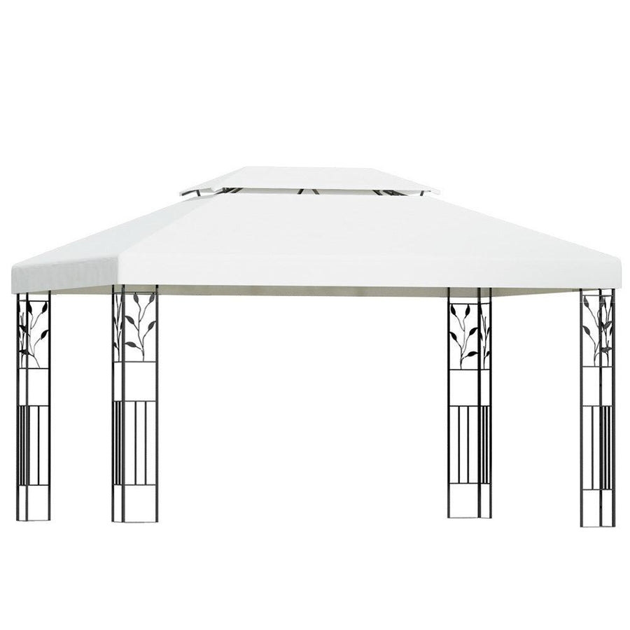 Instahut 4x3m Iron Art Marquee Shade Outdoor Event Tent - White-Vivify Co.