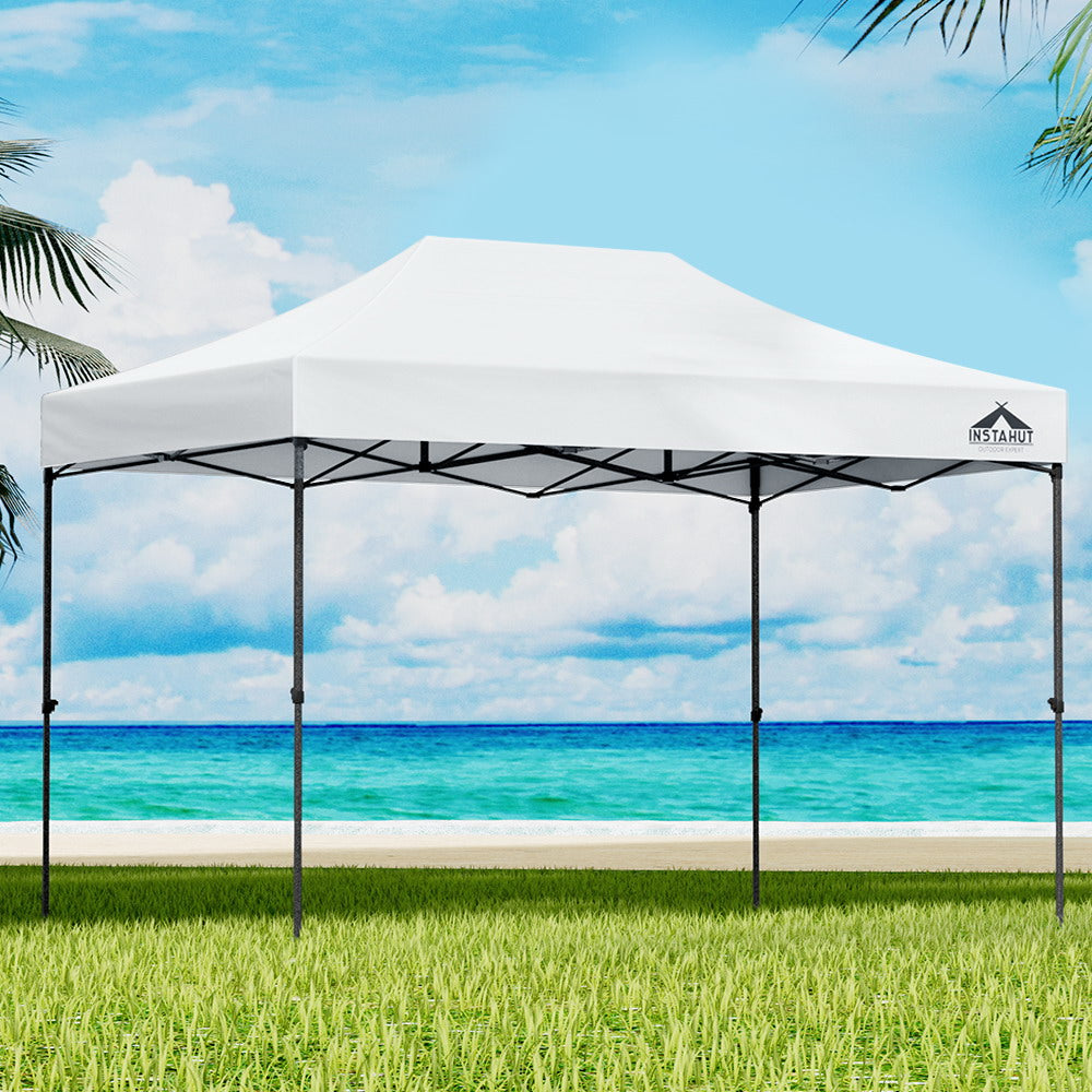 Instahut Pop Up Gazebo 3x4.5m w/Base Pod x4 - White-Vivify Co.