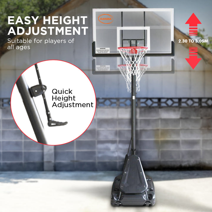 Kahuna Portable Basketball Hoop System 2.3 to 3.05m-Vivify Co.