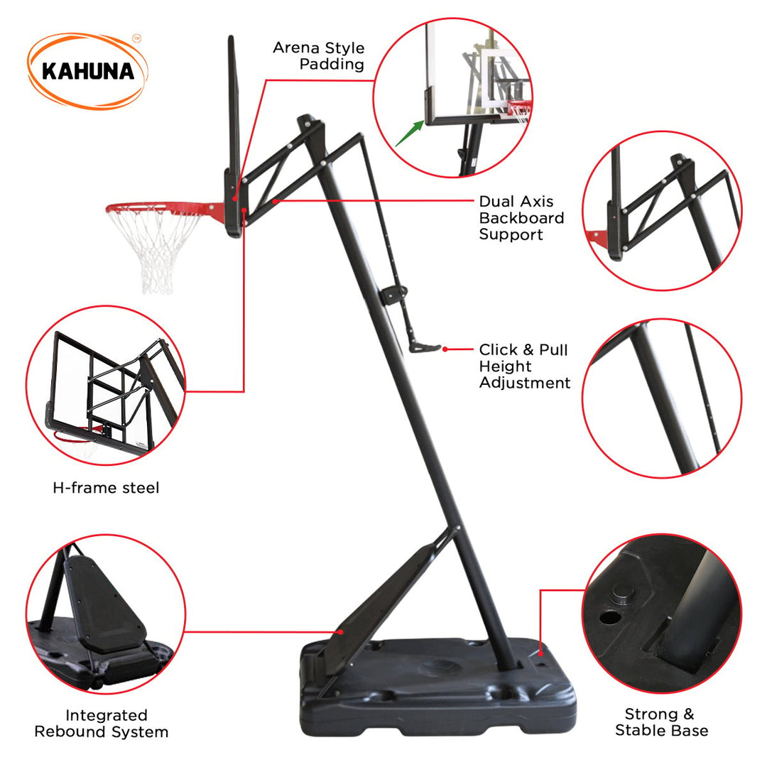 Kahuna Portable Basketball Hoop System 2.3 to 3.05m-Vivify Co.