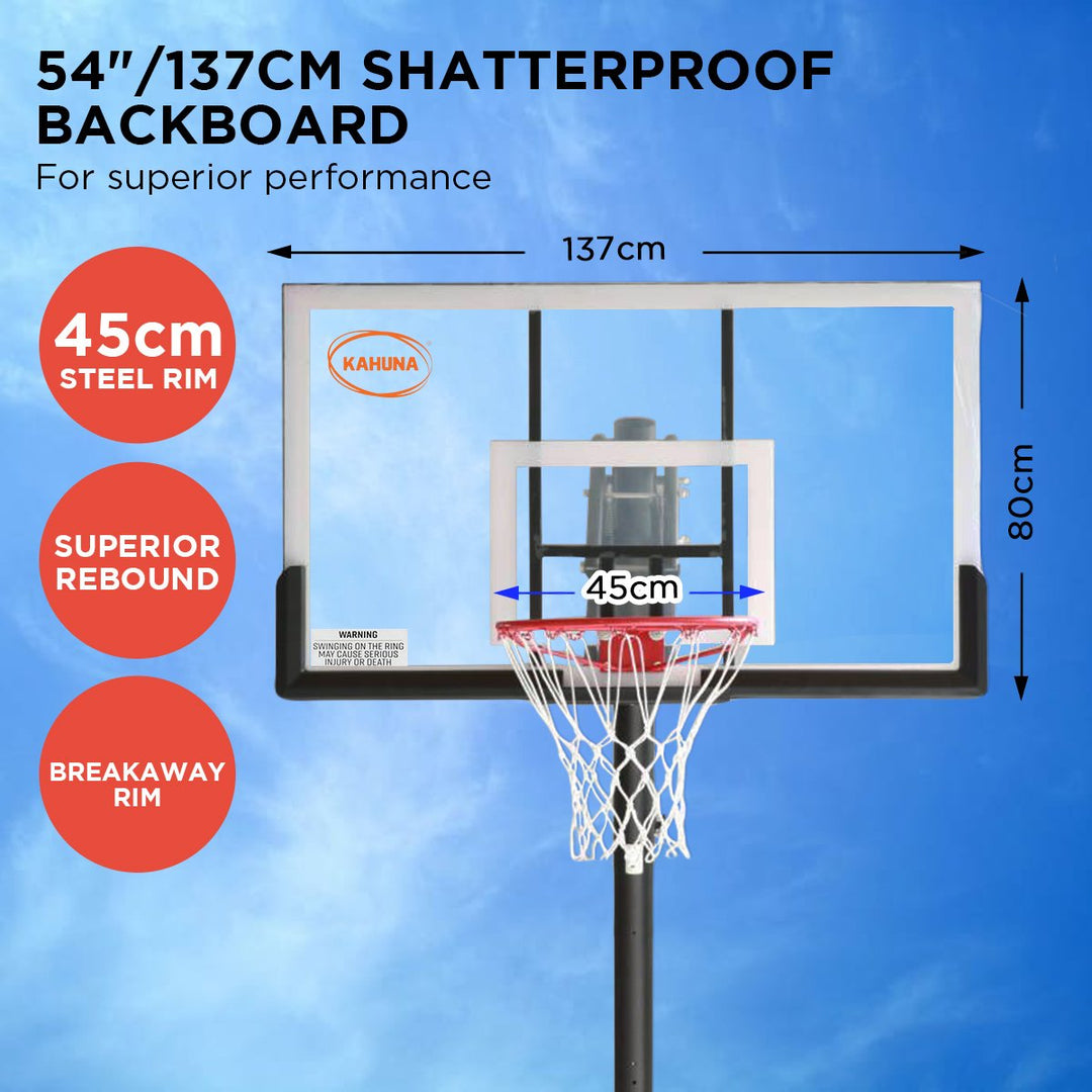 Kahuna Portable Basketball Hoop System 2.3 to 3.05m-Vivify Co.